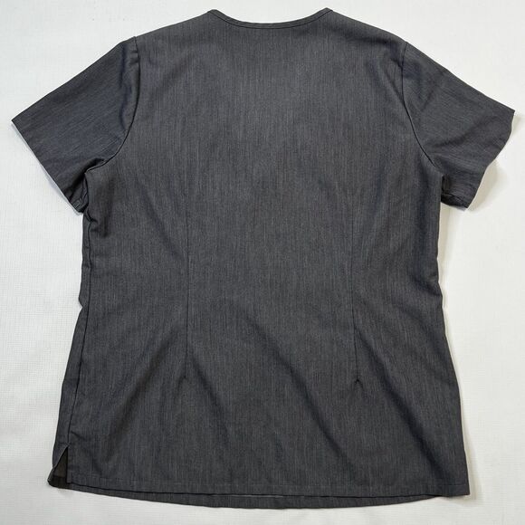 Figs Technical Casma Short Sleeve Scrub Top Gray Womens Medium 3 Pocket FW1100 - Picture 9 of 9
